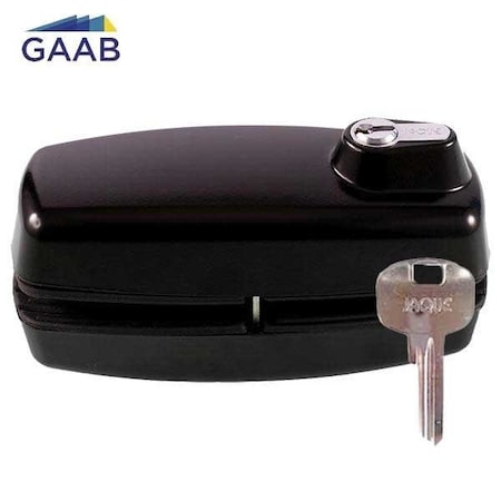 Gaab TEMPERED GLASS DOOR LOCK - ORDINARY KEY BLACK GAB-T180-04